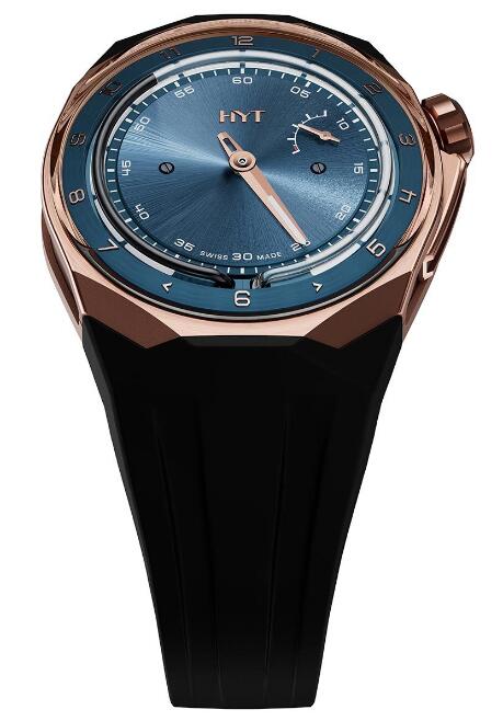 HYT H03208-A T1 Gold 5N Titanium Deep Blue Replica watch